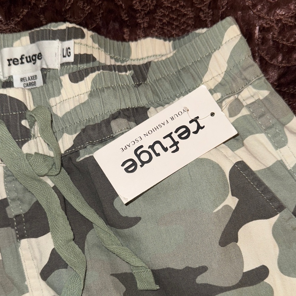 Refuge Green Camouflage Cargo Joggers - Picture 3 of 16